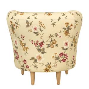 Fauteuil Casales II geweven stof - gebloemd - Beige