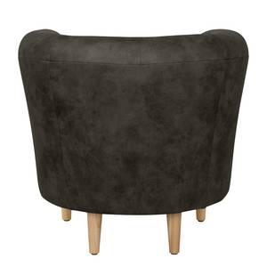 Fauteuil Casales antieke leerlook - Antraciet