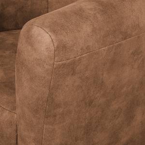 Fauteuil Casales antieke leerlook - Lichtbruin