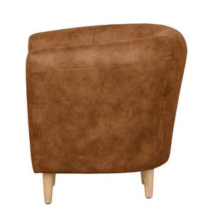 Fauteuil Casales Aspect cuir antique - Cognac