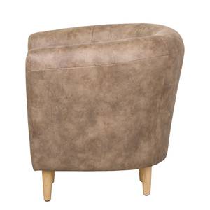 Fauteuil Casales Aspect cuir antique - Cappuccino