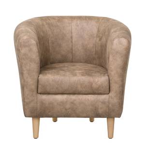 Fauteuil Casales Aspect cuir antique - Cappuccino