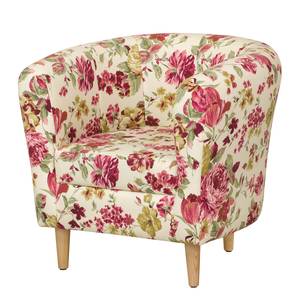 Fauteuil Casales Tissu - Blanc / Rose