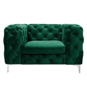 Fauteuil Leominster II fluweel - Donkergroen - Donkergroen