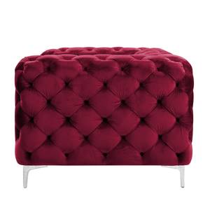 Fauteuil Leominster II Velours - Rouge bordeaux - Rouge Bordeaux