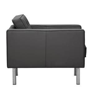 Fauteuil Chelsea Cuir véritable Cuir véritable Gad : Anthracite - Cylindre