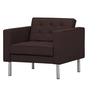 Fauteuil Chelsea Cuir véritable Cuir véritable Gad : Marron foncé - Cylindre