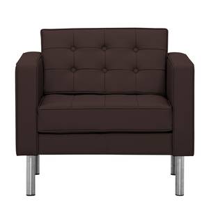 Fauteuil Chelsea Cuir véritable Cuir véritable Gad : Marron foncé - Cylindre