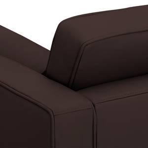 Fauteuil Chelsea Cuir véritable Cuir véritable Gad : Marron foncé - Cylindre