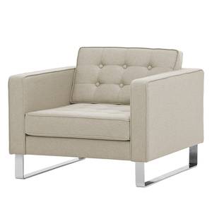 Fauteuil Chelsea geweven stof Stof Selva: Beige - Beugelpoten