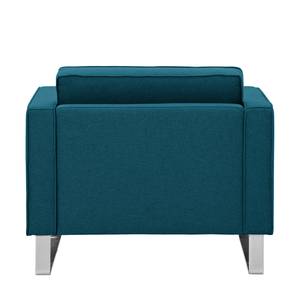 Fauteuil Chelsea geweven stof Stof Ramira: Turquoise - Beugelpoten