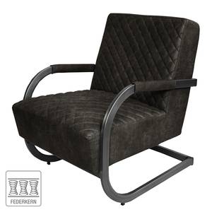 Fauteuil Cisco antieke leerlook - Basalt