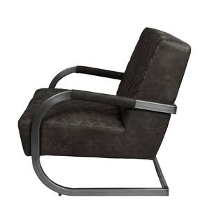 Fauteuil Cisco antieke leerlook - Basalt