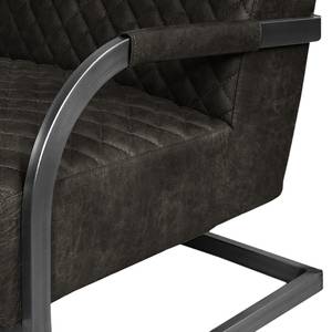 Fauteuil Cisco antieke leerlook - Basalt