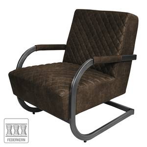 Fauteuil Cisco antieke leerlook - Bruingrijs