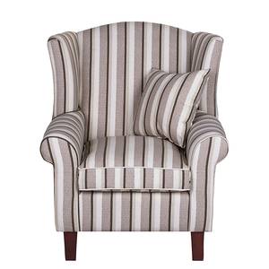 Fauteuil Colmar chocoladekleurige katoenen stof - Met hocker