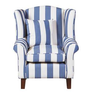 Fauteuil Colmar blauw gestreept geweven stof - zonder hocker