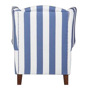 Fauteuil Colmar blauw gestreept geweven stof - zonder hocker