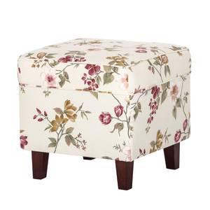 Fauteuil Red Rose Tissu - Fleurs - Crème - Avec repose-pieds