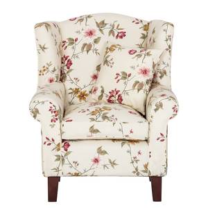 Fauteuil Red Rose geweven stof - bloemen - Crème - Met hocker