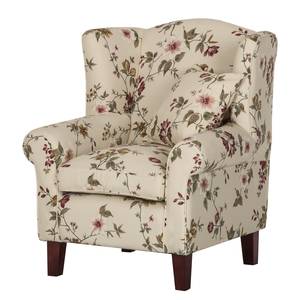 Fauteuil Red Rose geweven stof - bloemen - Beige - Zonder hocker