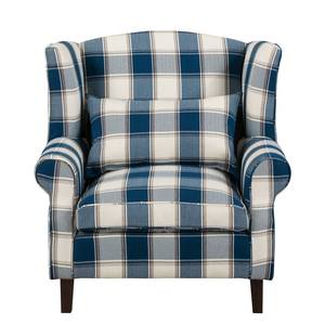 Oorfauteuil Colmar XL geweven stof - Briljant blauw/zwart