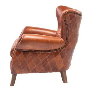 Fauteuil Country Side Cuir véritable Marron