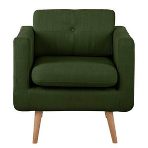 Fauteuil Croom geweven stof - antiekgroen - Hocker - Met hocker