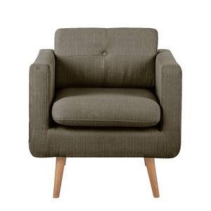 Fauteuil Croom geweven stof - bruin - Zonder hocker - Zonder hocker