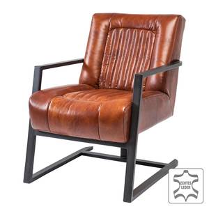 Fauteuil Denver Cuir véritable Marron