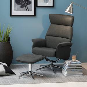 Fauteuil Dingle (avec repose-pieds) Tissu - Gris