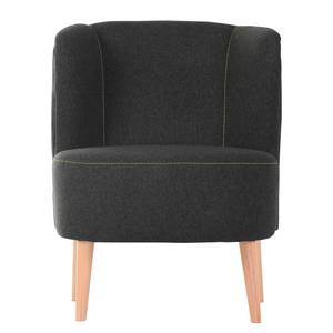 Fauteuil Edenton geweven stof - grijs - Met hocker