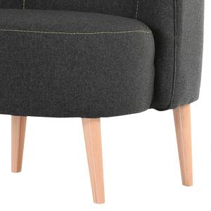 Fauteuil Edenton geweven stof - grijs - Met hocker