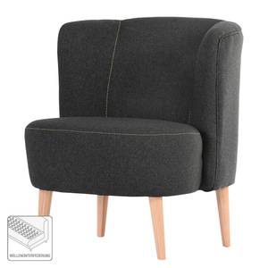 Fauteuil Edenton geweven stof - grijs - Zonder hocker