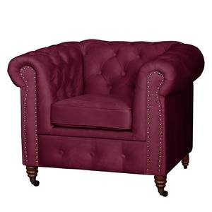 Fauteuil Esplanada Velours - Rouge Bordeaux