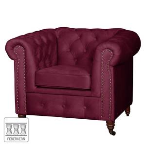 Fauteuil Esplanada Velours - Rouge Bordeaux