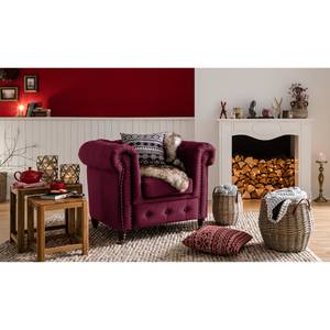 Fauteuil Esplanada Velours - Rouge Bordeaux