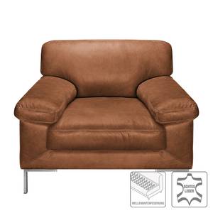 Fauteuil Parlin echt leer - Cognackleurig