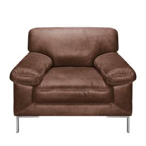 Fauteuil Parlin Cuir véritable - Cognac - Mocca