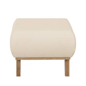 Sessel Eva II Webstoff Creme - Beige - Eiche - Mit Hocker