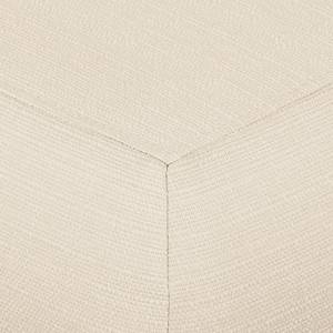 Sessel Eva II Webstoff Creme - Beige - Eiche - Mit Hocker