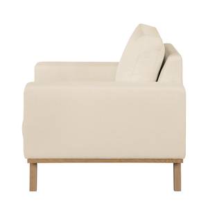 Sessel Eva II Webstoff Creme - Beige - Eiche - Ohne Hocker