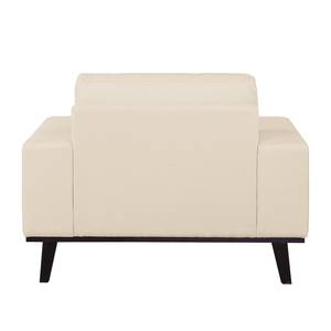 Sessel Eva II Webstoff Creme - Braun - Eiche - Ohne Hocker