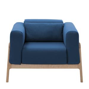 Fauteuil Fleek Tissu Ever : Bleu foncé - Beige