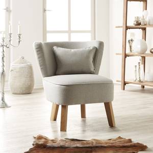 Fauteuil Freya III geweven stof beige - Lichtgrijs