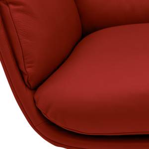 Fauteuil Garbo VIII Echt leer Neka: Rood - Chroomkleurig glanzend