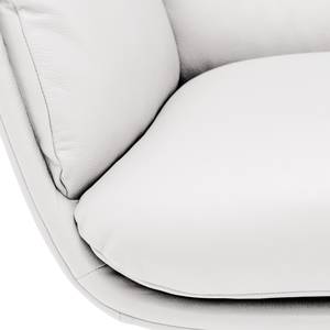 Fauteuil Garbo VIII Echt leer Neka: Wit - Chroomkleurig glanzend