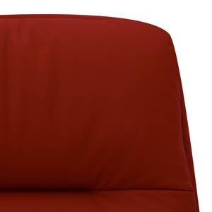 Sessel GARBO mit Holzfüßen Echtleder Neka: Rot - Schwarz