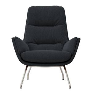 Fauteuil Garbo VI Tissu - Tissu Saia: Anthracite - Chrome brillant