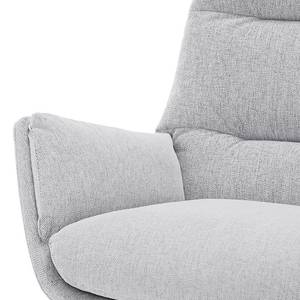 Fauteuil GARBO avec pieds en bois Tissu - Tissu Saia: Gris clair - Chêne foncé